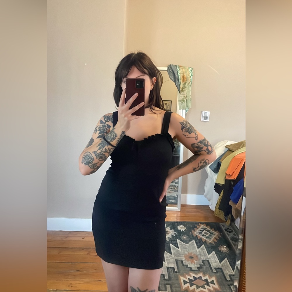 Black mini dress